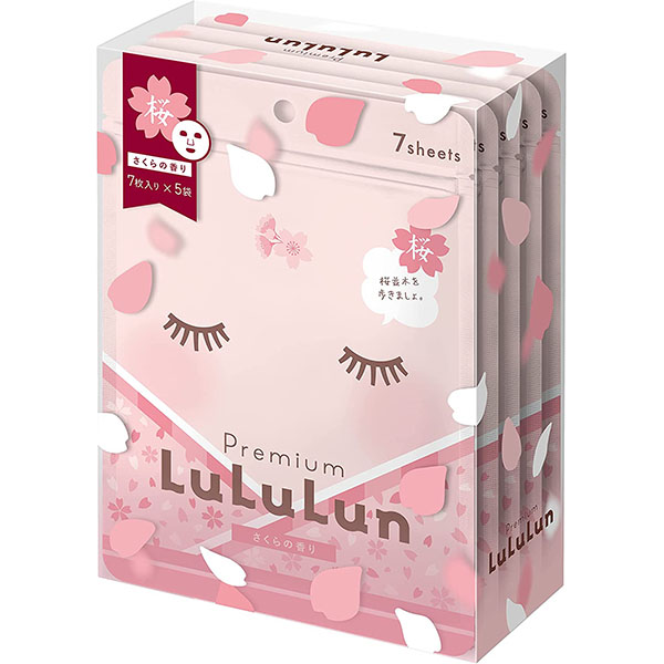 Spring Limited Face Mask Premium Lulurun Sakura (Sakura Fragrance) 7 Sheets x 5 pcs