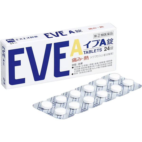 SSP Eve A pain killer 24 pieces 日本Eve药业止痛药普通版24片装 生理痛头痛肌肉痛感冒发烧引起的全身酸痛