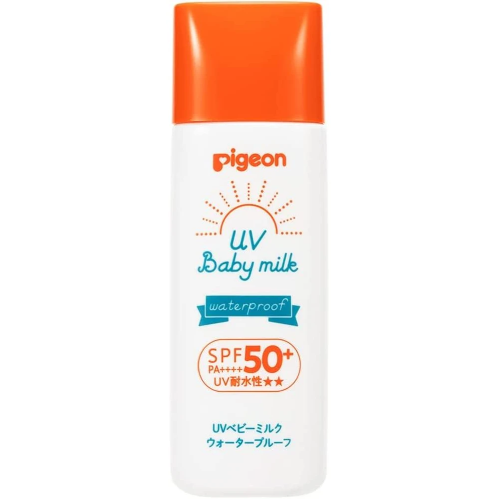 贝亲防水防晒大瓶装 Pigeon UV Baby Milk Waterproof SPF50+/PA+++ 50g 贝亲（Pigeon）儿童防晒霜新生儿防晒婴儿防晒可用抗uv防晒乳液 SPF50 PA+++最高防晒倍数大瓶装50g