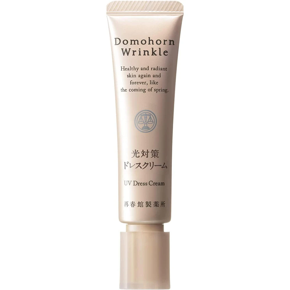 敏感肌孕妇安全品牌Domohorn Wrinkle UV Dress Cream 25g日本再春馆防晒乳再春馆防晒霜隔离衰老防晒美容液25g SPF50+/PA++++