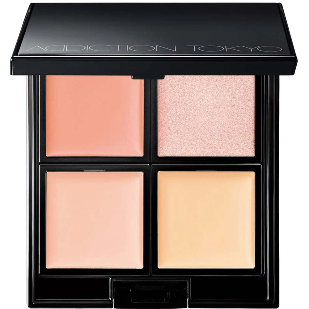 兼具高光+遮瑕Addiction Skin Reflect Fresh Concealer日本彩妆界大佬addiction遮瑕盘多色入调色遮瑕盘addiction四色遮瑕盘