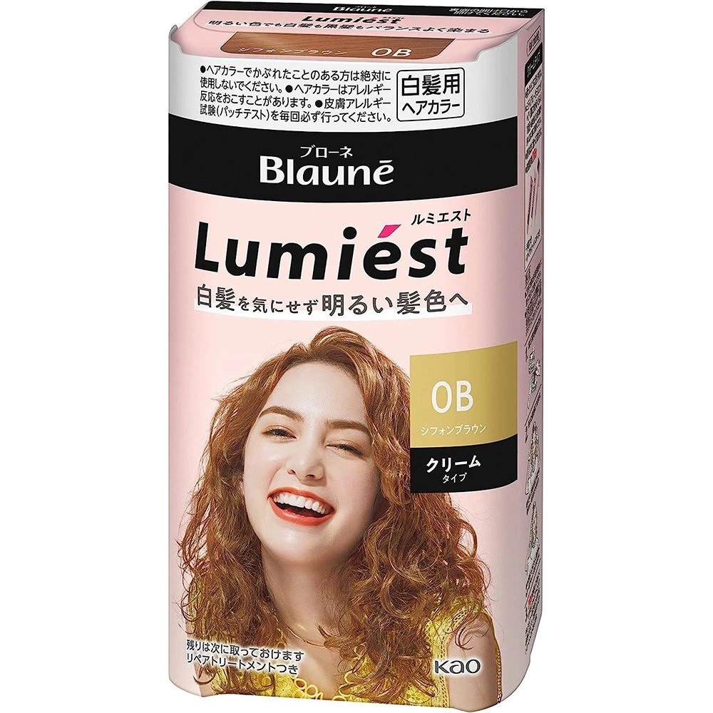 白发灰发专用染发剂Blaune Lumiest Hair Color 108g花王染发剂Blaune染发剂Lumiest染发剂 告别单调颜色亮彩护法染发系列乳液型保湿染发剂