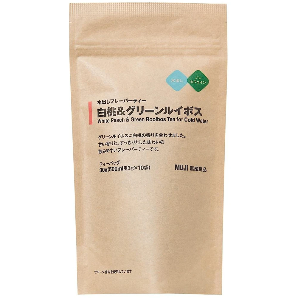 日本无印良品冷泡茶Muji White Peach & Green Rooibos 10pcs日本无印良品冷泡茶系列之白桃南非博士茶10个茶包入