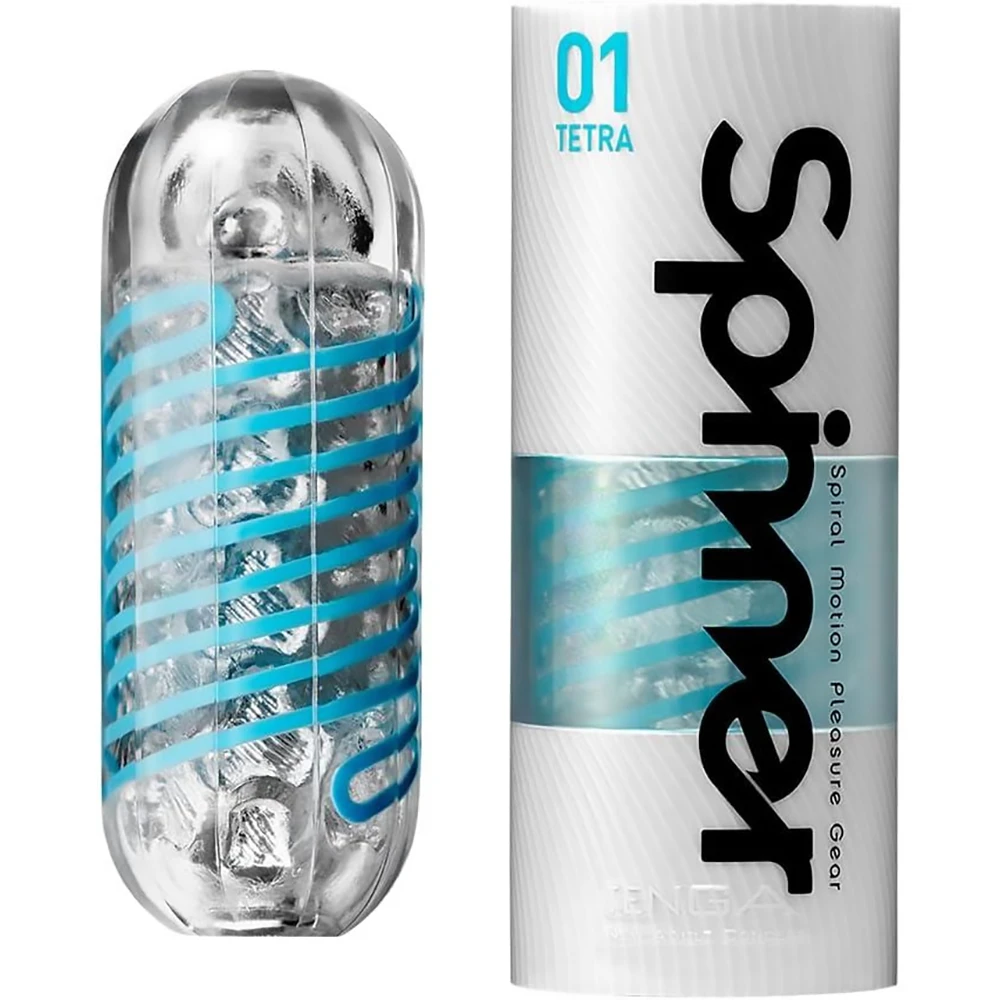 Tenga Tenga Spinner Spinner 01 Tetra Tetra [Mild Edge With Smooth Wavy Continuous Ribs] Repeat Type Rotation With Mini Lotion 1 (X 1)