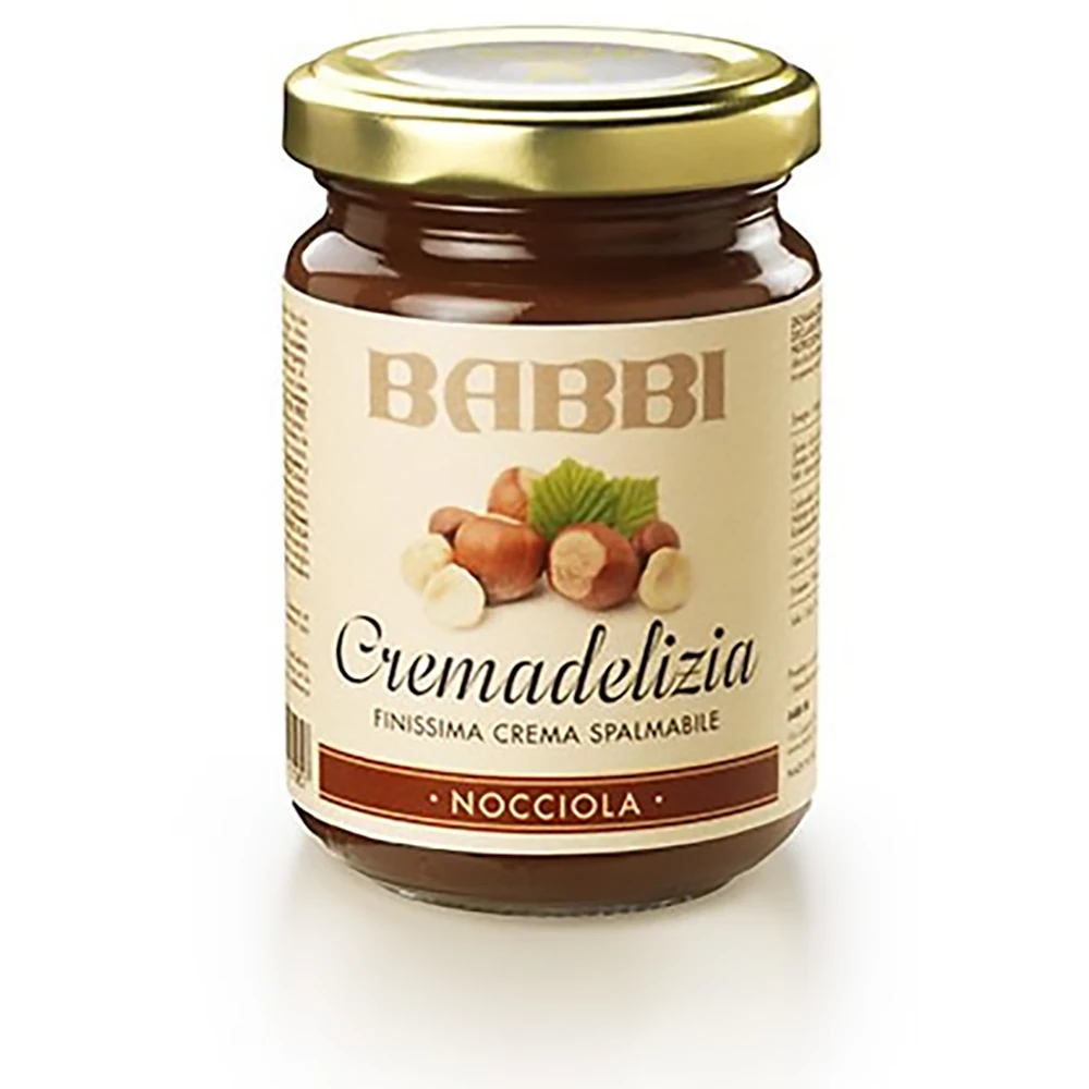 日本精美甜品品牌日本BABBI Crema Hazelnut 150 g Babbi榛子奶油酱榛子巧克力酱150g罐装来体会一下巧克力和榛子的完美配比带来的丝滑口感吧