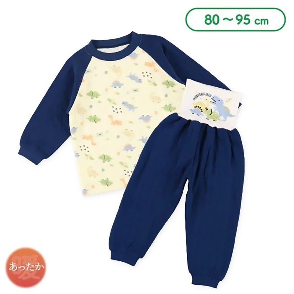 Nishimatsuya Soft Quilt Raglan Long Sleeve Pajamas With Belly Band (Dinosaur) 202304679