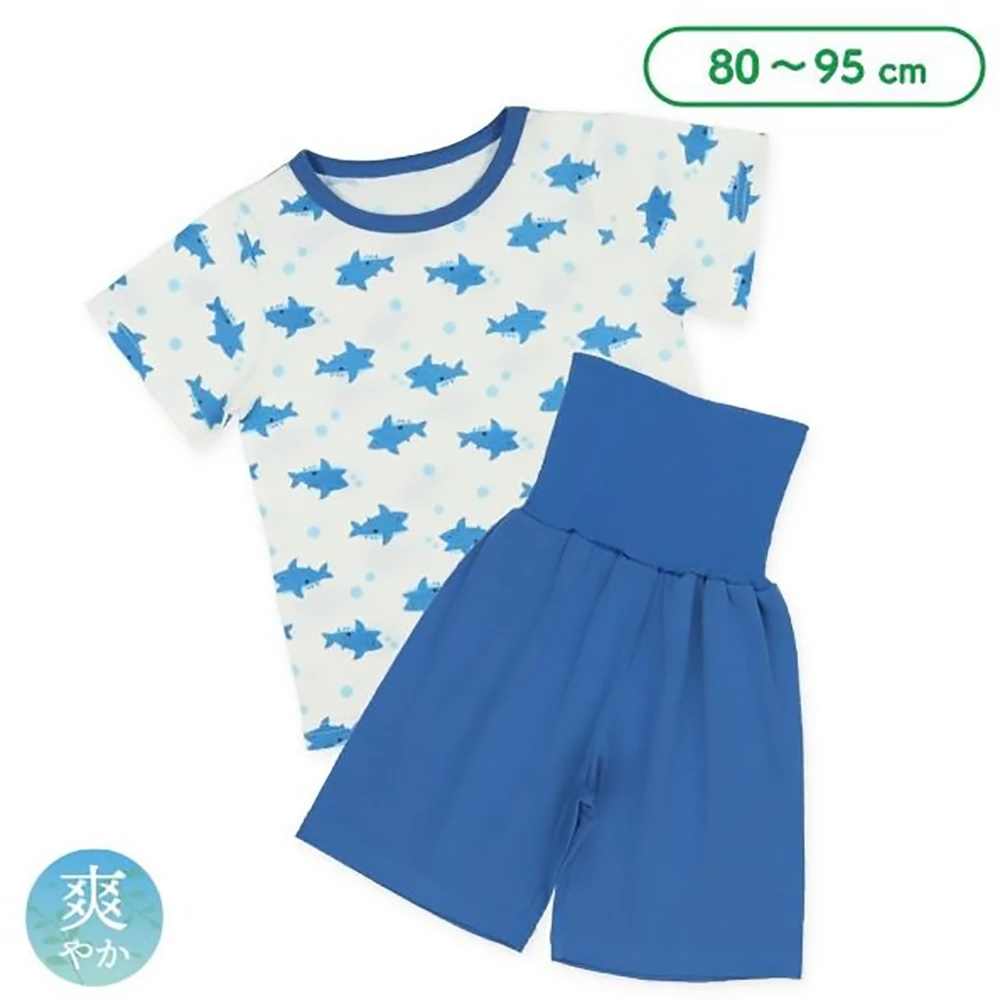 Nishimatsuya Short Sleeve Pajamas With Belly Band (Shark) 202314221