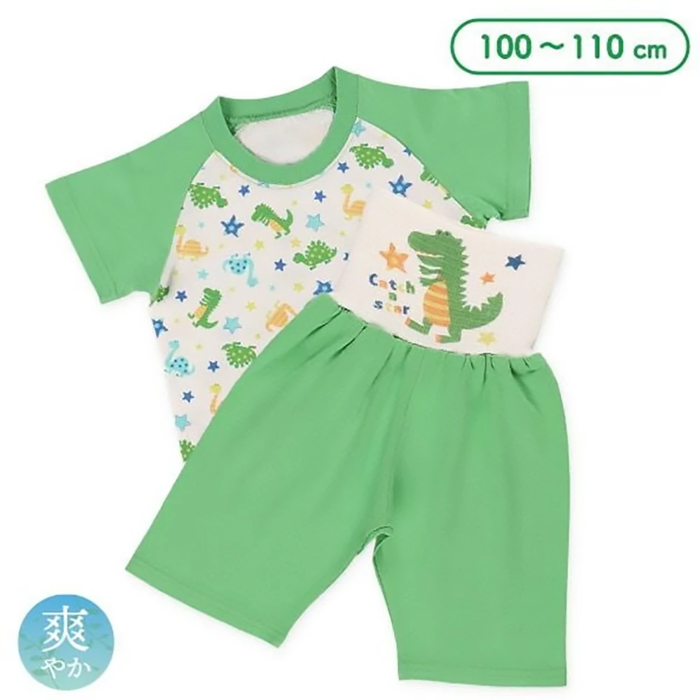 Nishimatsuya Raglan Short Sleeve Pajamas With Belly Band (Dinosaur) 202314209