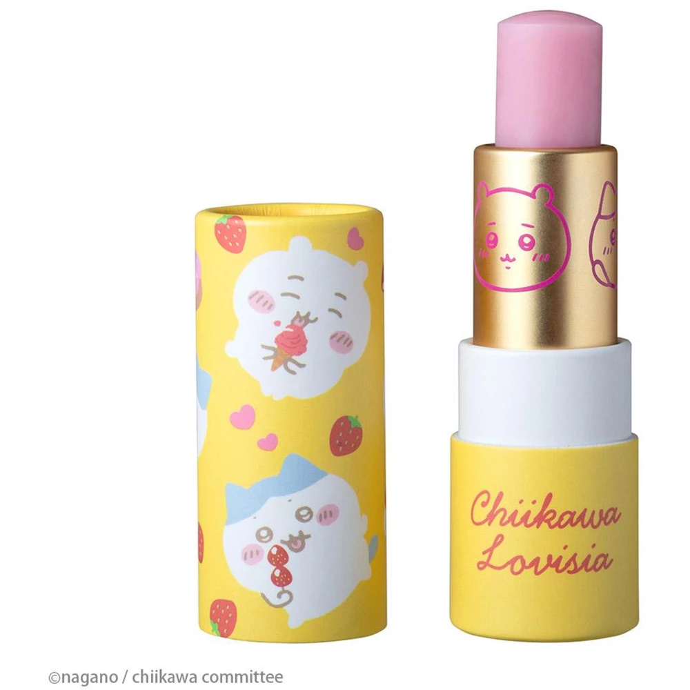 萌萌哒限定 日本lovisia联名吉伊卡哇Lovisia Chiikawa Large Group Lip Cream Chikawa & Hachiware Strawberry Milk Fragrance润唇膏 草莓牛奶香味 吉伊+小八款