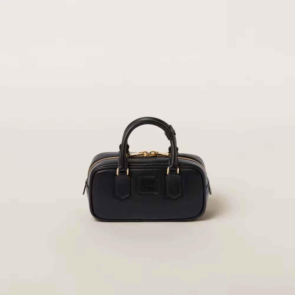 Miu Miu Arcadi Leather Bag  #Black Product Number: 5Bb142_2F8K_F0002_V_Ooo