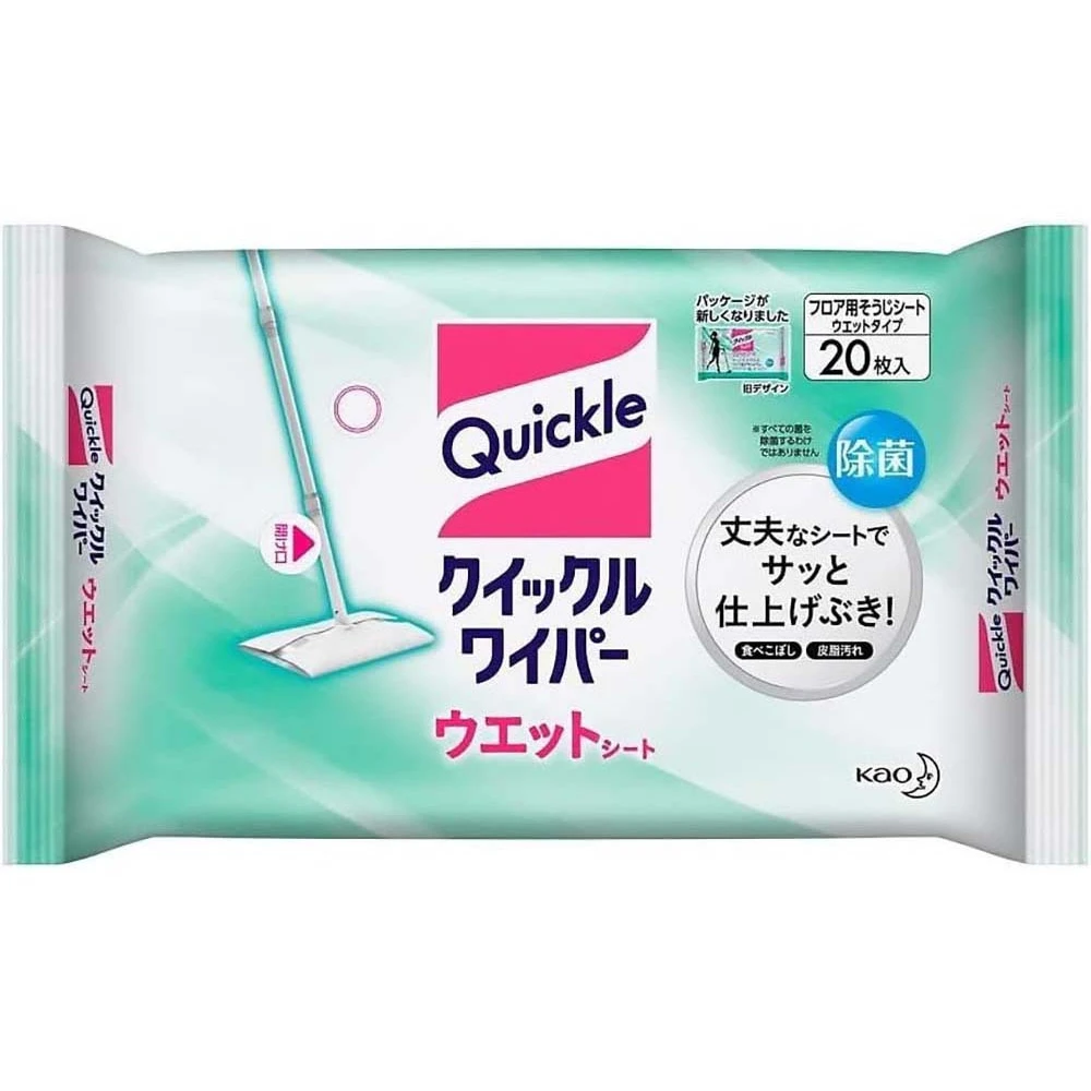 Kao Quickle Wiper Floor Cleaning Tool Wet Sheets 20 Sheets  花王静电除尘拖把湿巾替换装 20片