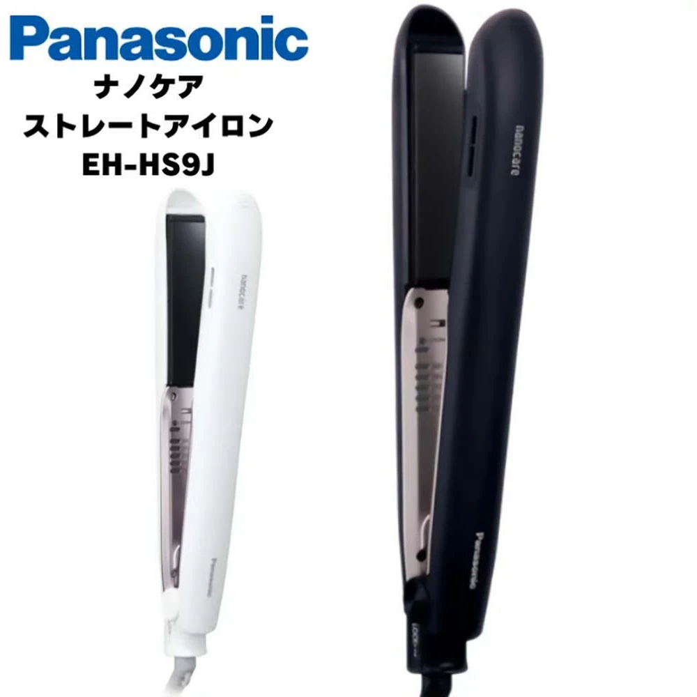 Panasonic Straight Iron Nanocare Eh-Hs9J 松下 烫发器 纳米护理 黑色 EH-HS9J直板夹卷发棒 烫发棒 卷直两用 快速直发定型