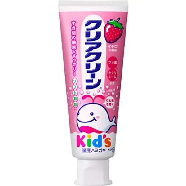 Clear Clean Kids Children’s Strawberry Flavor Toothpaste 70g  KAO花王 清洗干净儿童防蛀可吞咽牙膏 草莓味 红色-70克