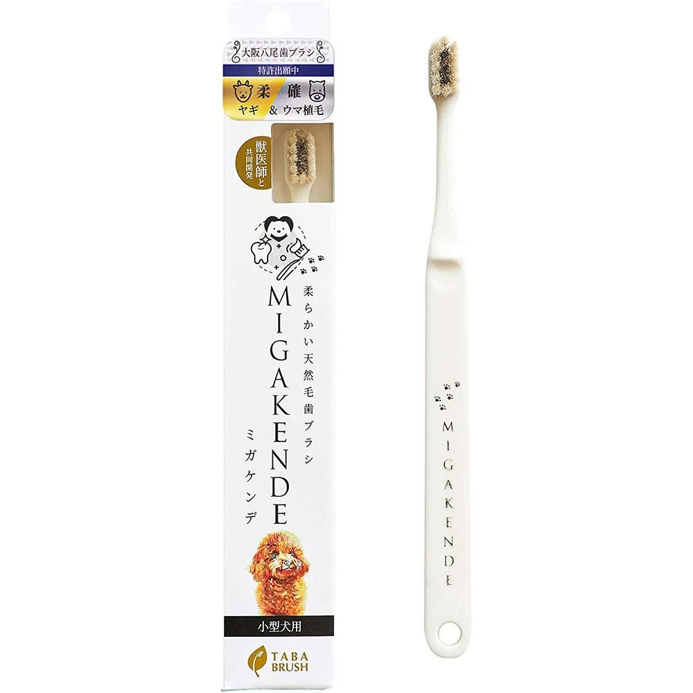 Soft Natural Bristle Toothbrush Migakende Soft Goat & Horse Flocked 1 Brush (Soft + Feels Polished) Dental Care Pet Toothbrush