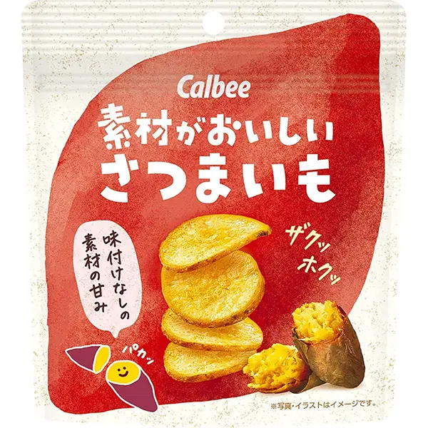 升华出原材料最天然的味道的零食!Calbee Material Is Delicious Sweet Potato 38g卡乐比限定红薯栗子味红薯栗味地瓜厚切地瓜片38g