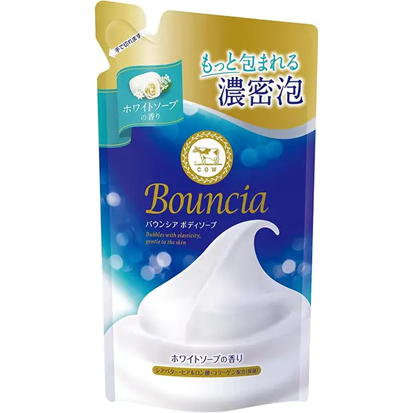 史上起泡最浓密的沐浴露！Bouncia Body Soap White Soap Fragrance Refill 360ml Cow牛乳石碱沐浴露替换装 400ml 牛奶润肤保湿美白 超好用沐浴露 白色皂香款 快速物流/慢速物流