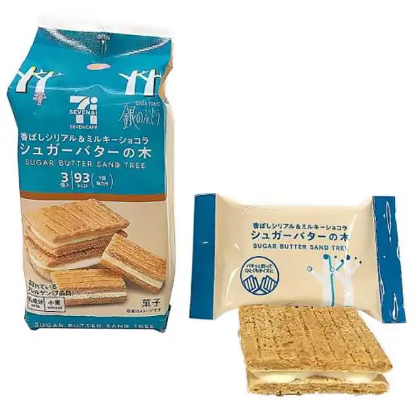 711 Cafe Sugar Butter Tree 东京特产 711便利店 糖黄油烤制的麦片面团夹着白巧克力 黄油 谷物 黑麦粉 咖啡 果子 礼品 点心 甜点 人气 特产