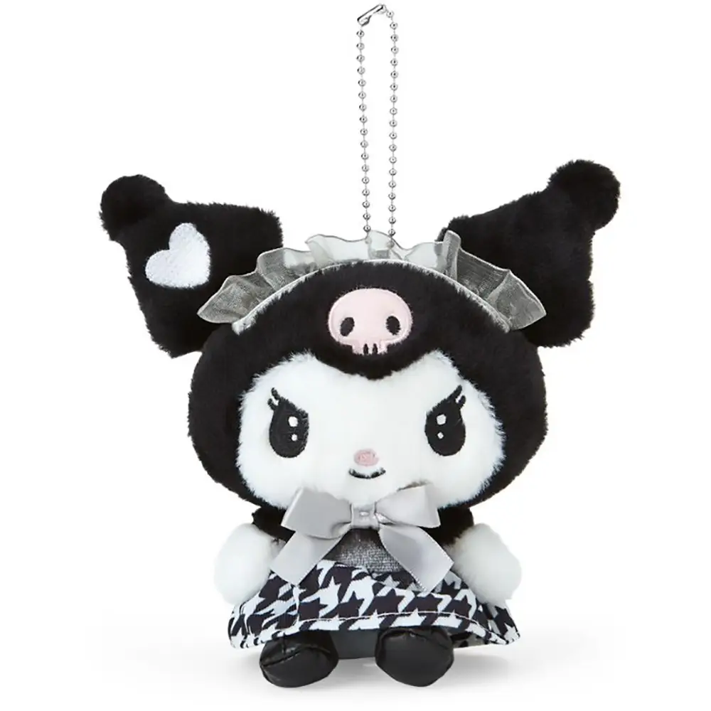 Kuromi Mascot Holder (French Houndstooth)