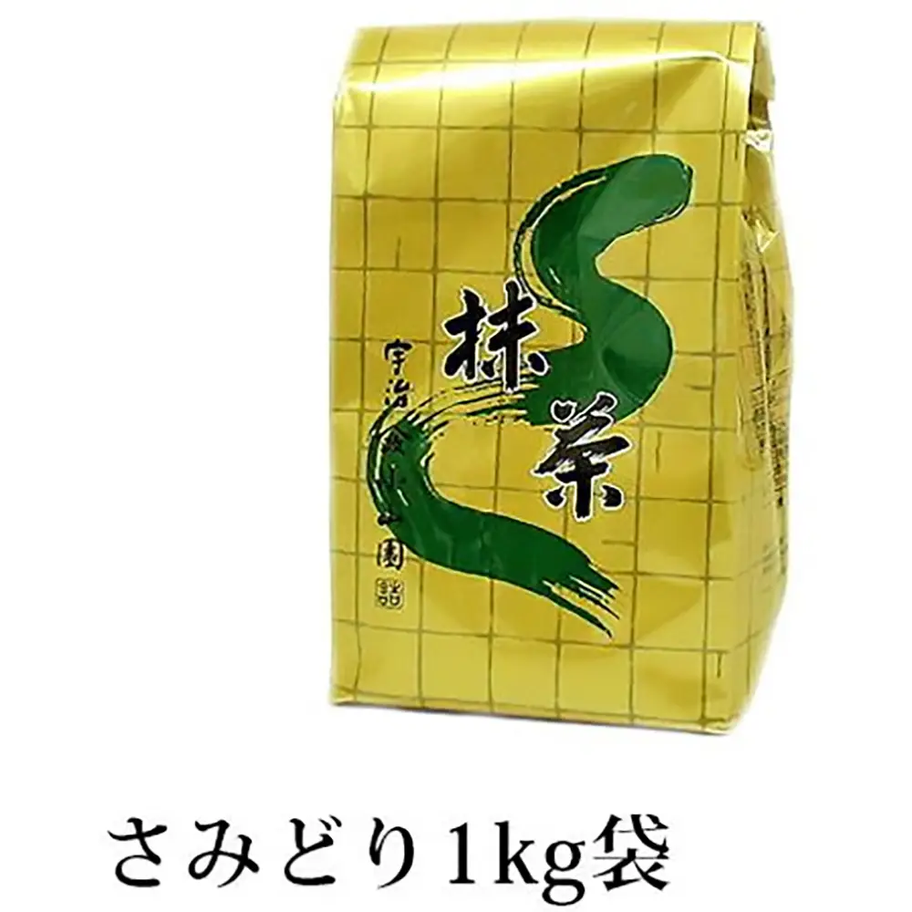 宇治山政小田园抹茶粉早绿绿茶粉1kg抹茶烘焙和果子西式糕点用袋装1kg装Yamashou Koyamaen Samidori 1kg Bag Uji Matcha for Tea Ceremony