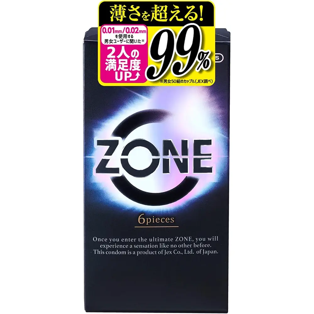 JEX ZONE Condom, 6-Pack [Ideal Natural Sensation with Stealth Jelly]