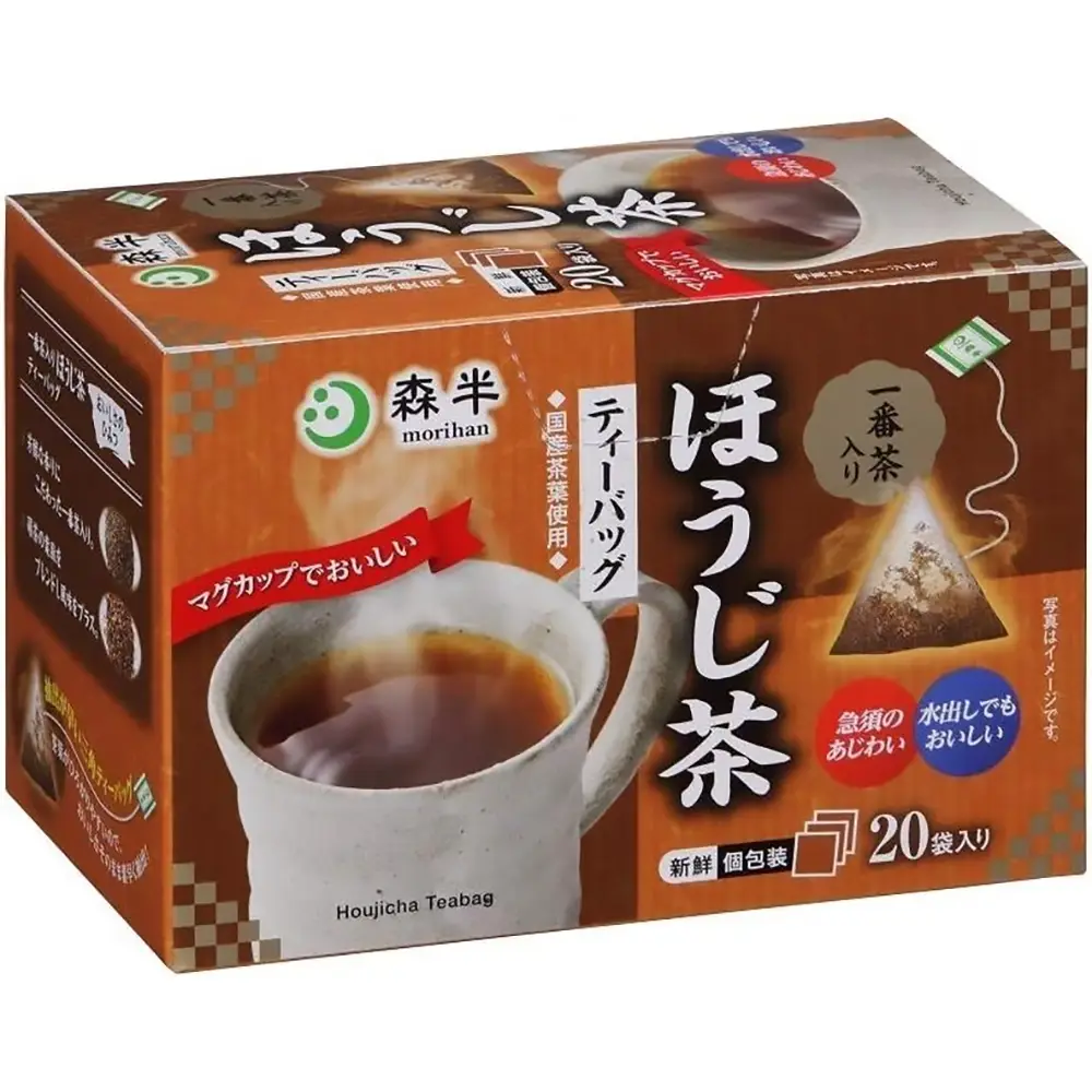 Morihan Roasted Green Tea with First Harvest Leaves 36g (1.8g x 20 Bags) x 4 Boxes