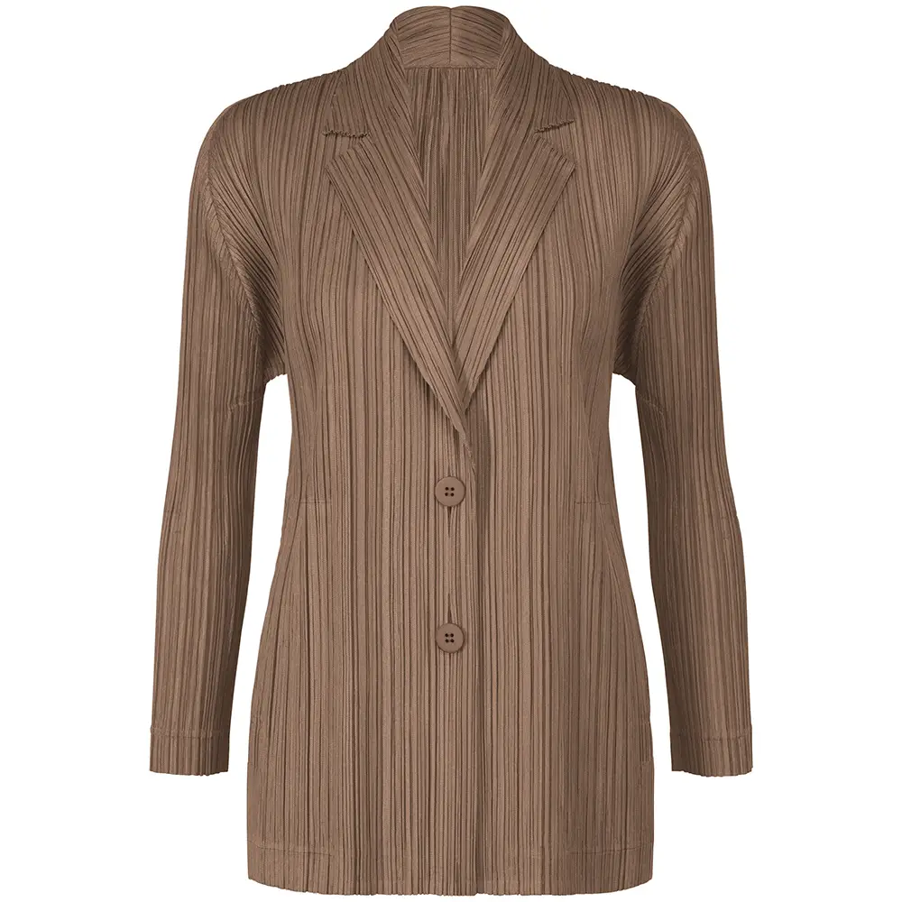PLEATS PLEASE ISSEY MIYAKE PLEATS JACKET PP53JD501 #BROWN, SIZE 5