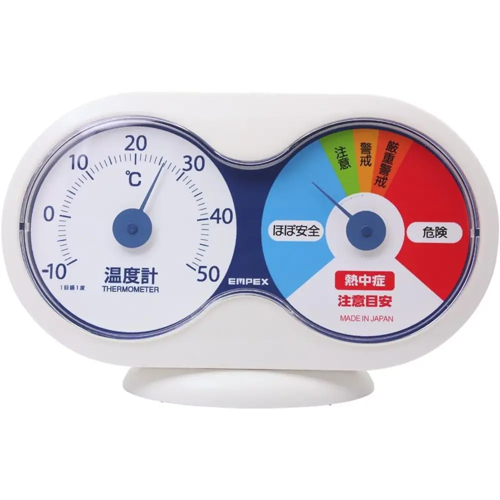 Empex Heatstroke Warning Thermometer with Indicator 9.4x15x3.5cm White