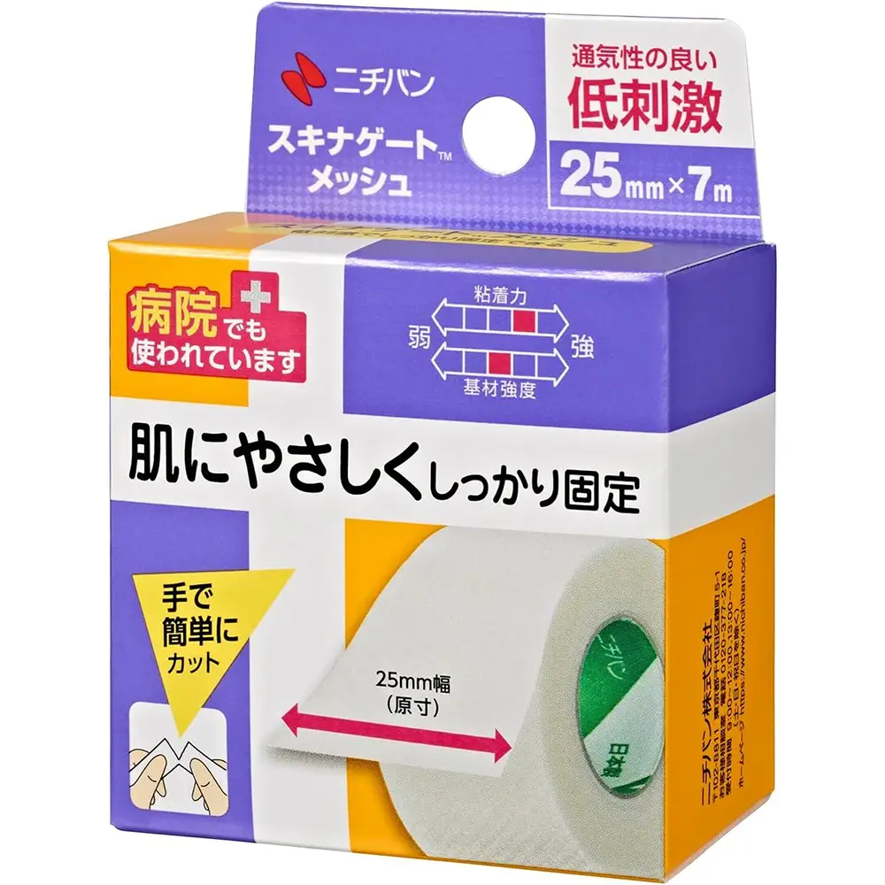 Nichiban Skin Gate Mesh Low Irritation Adhesive Tape 25mm x 7m